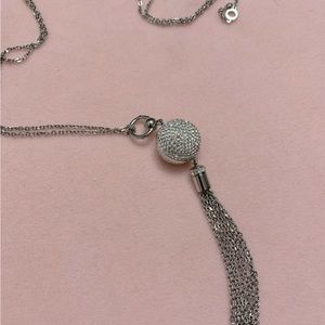 Henri Bendel Silver Tassel Necklace